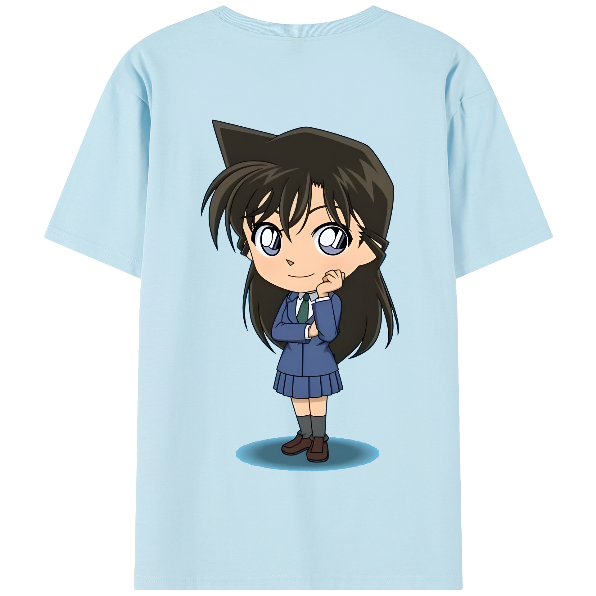 （画像用） 名探偵コナン 毛利 蘭 もうり らん、モーリ ラン Detective Conan Rachel Moore 綿100％半袖Tシャツ（背面プリント）